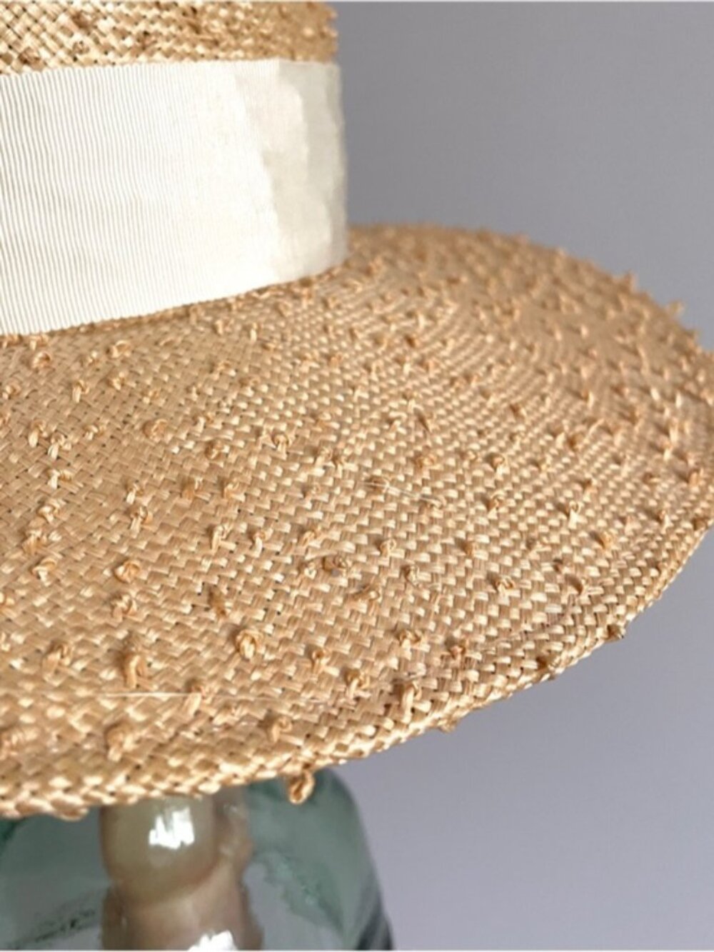 Vintage Straw Boater Hat w/ Flowers - made by Vicki Sather 🇨🇦 - Picture 8 of 10